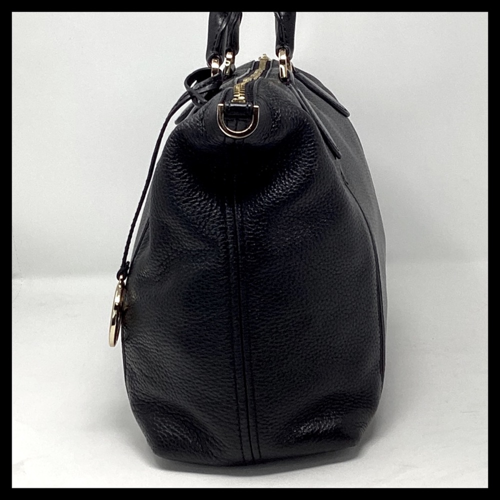 MICHAEL KORS Lenox Large Pebbled Leather Satchel Black - Picture 7 of 12